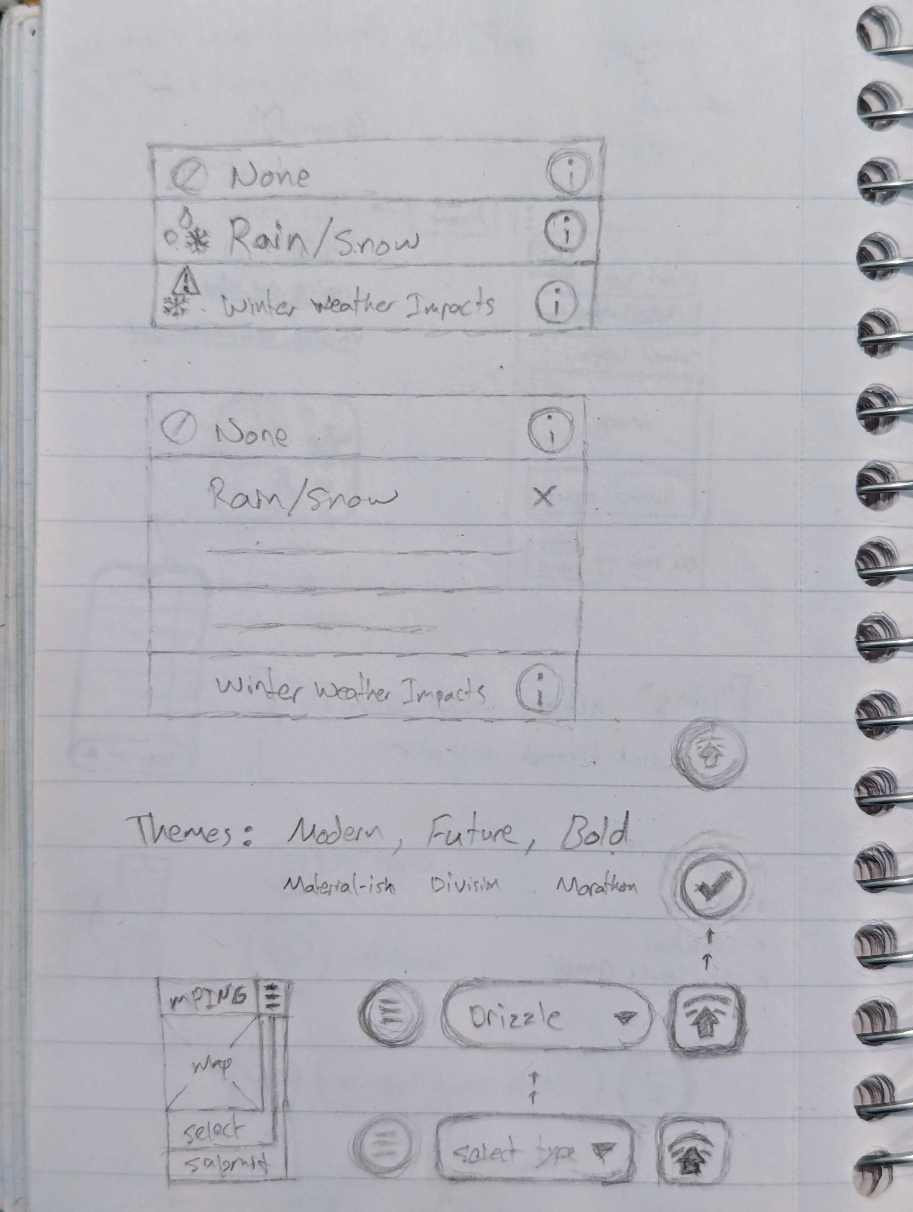 More mPING Exploration Paper Wireframes