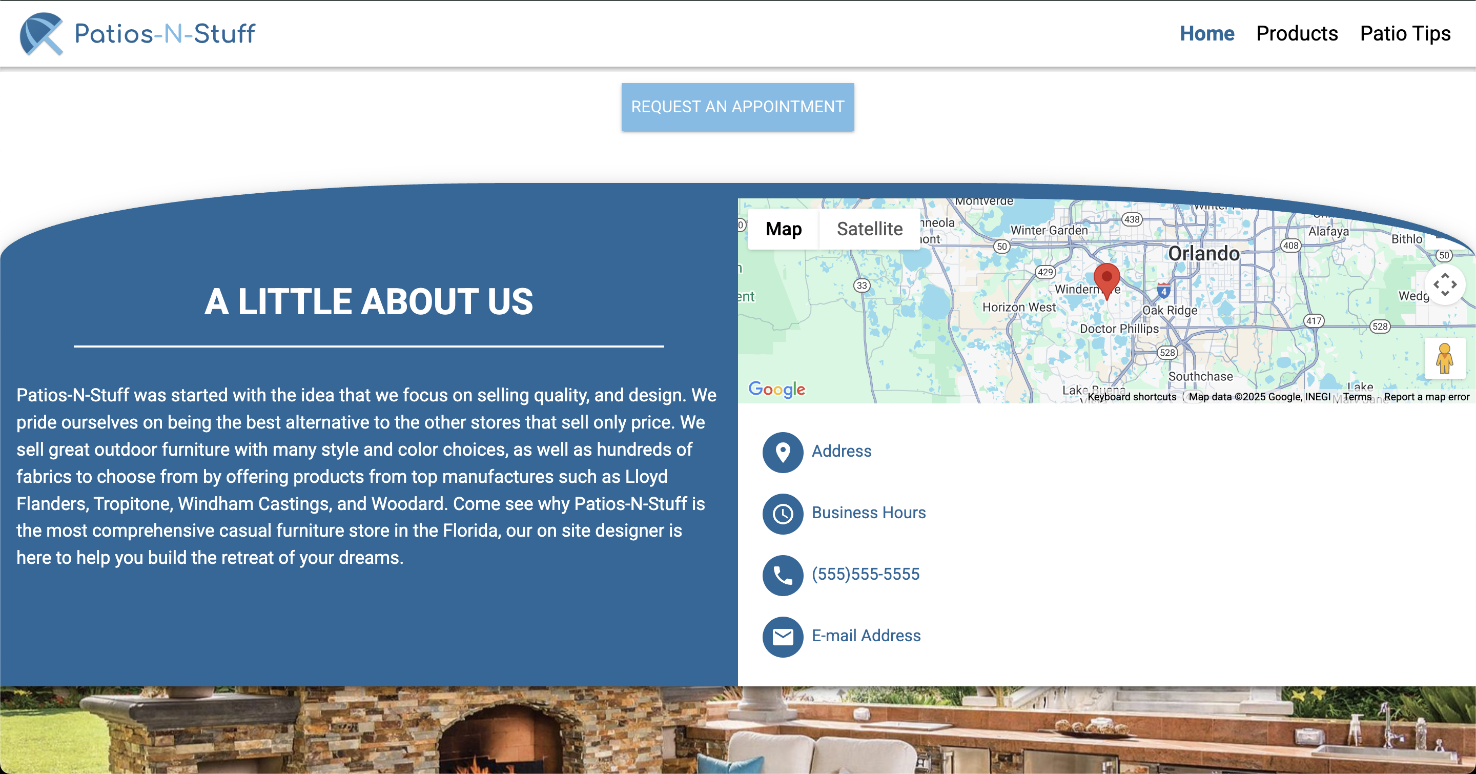 The Patio Place About Us Home Page Section