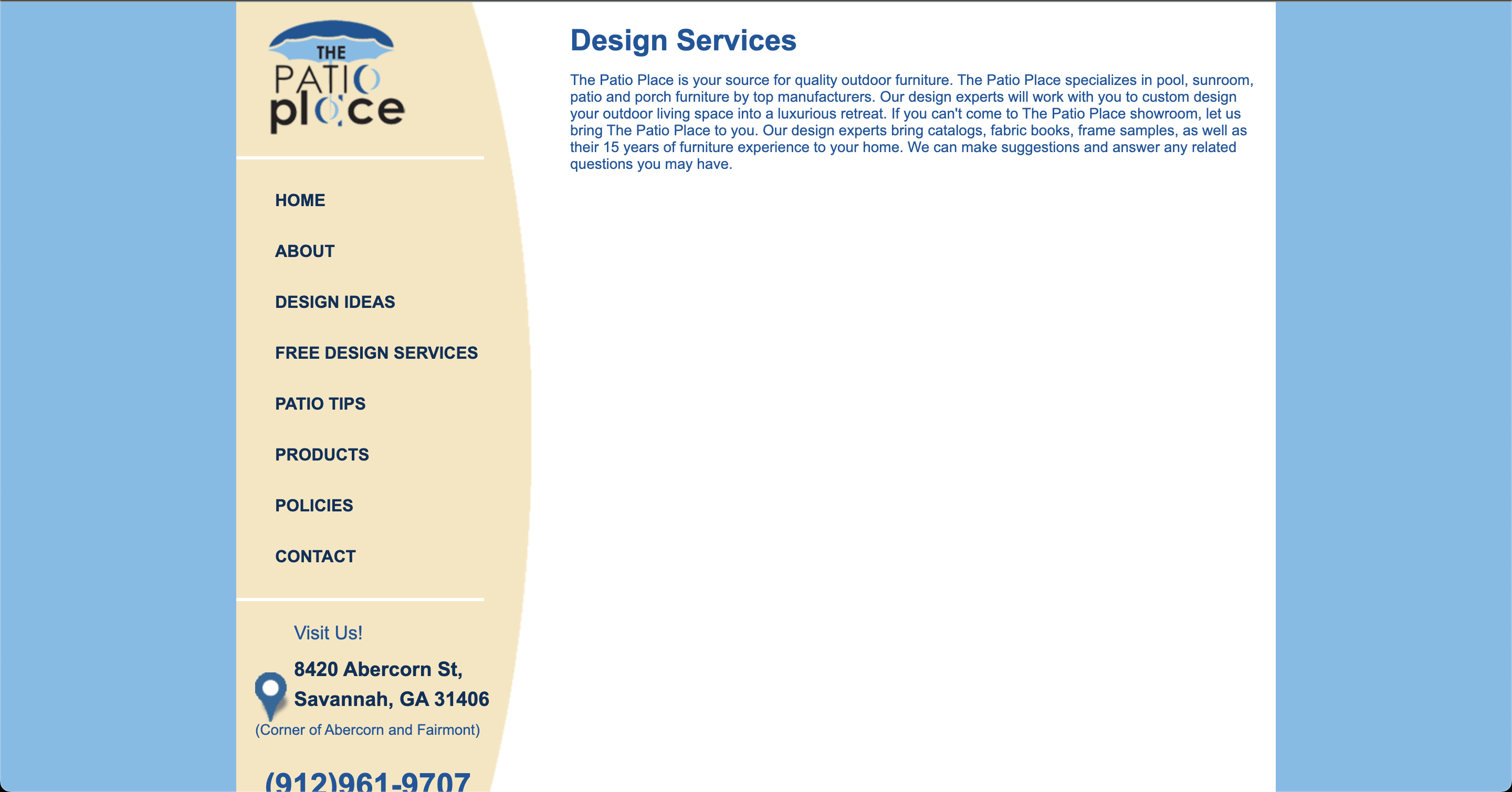 The Patio Place Design Services Page - Before