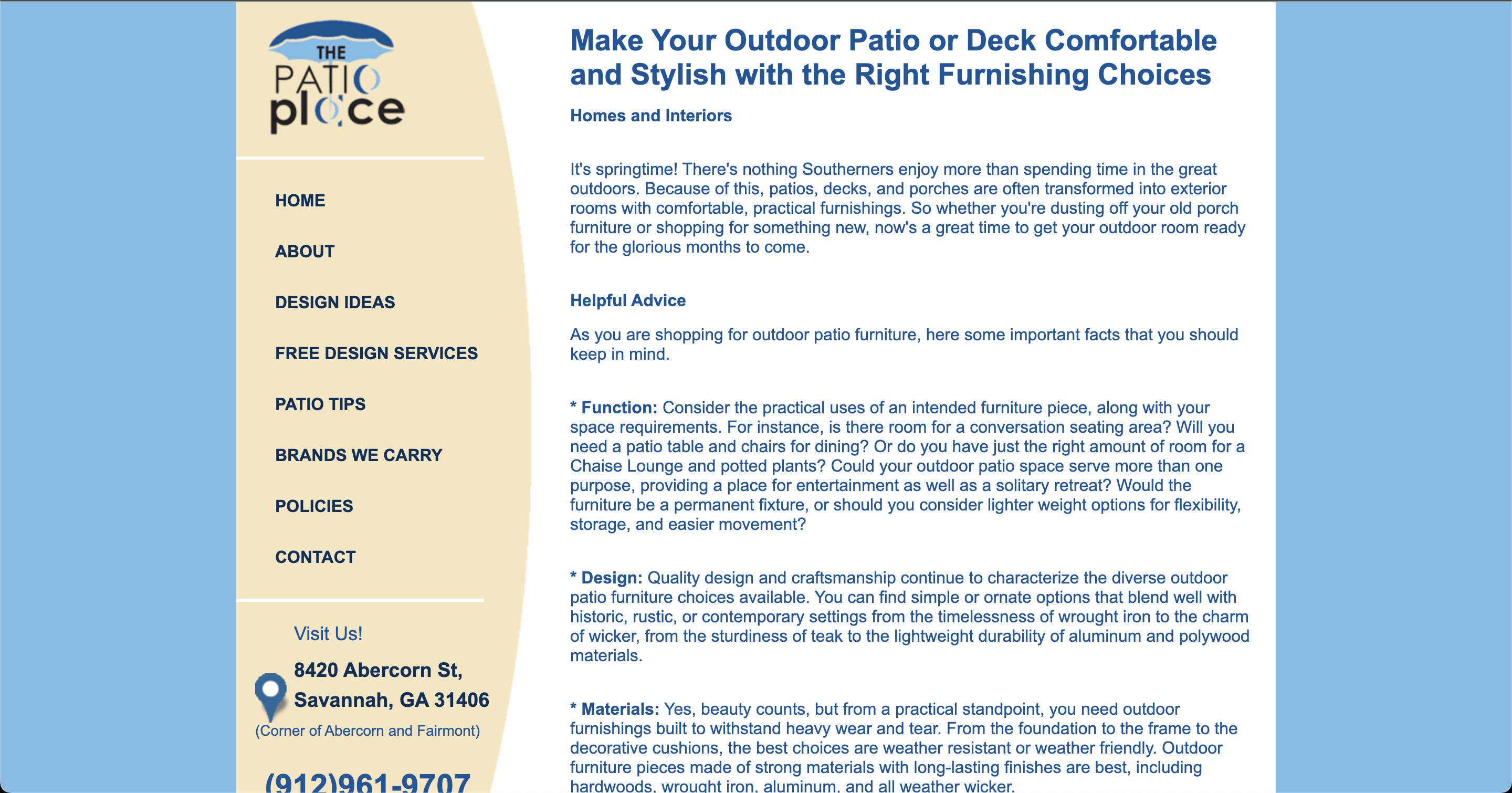 The Patio Place Patio Tips Details Page - Before