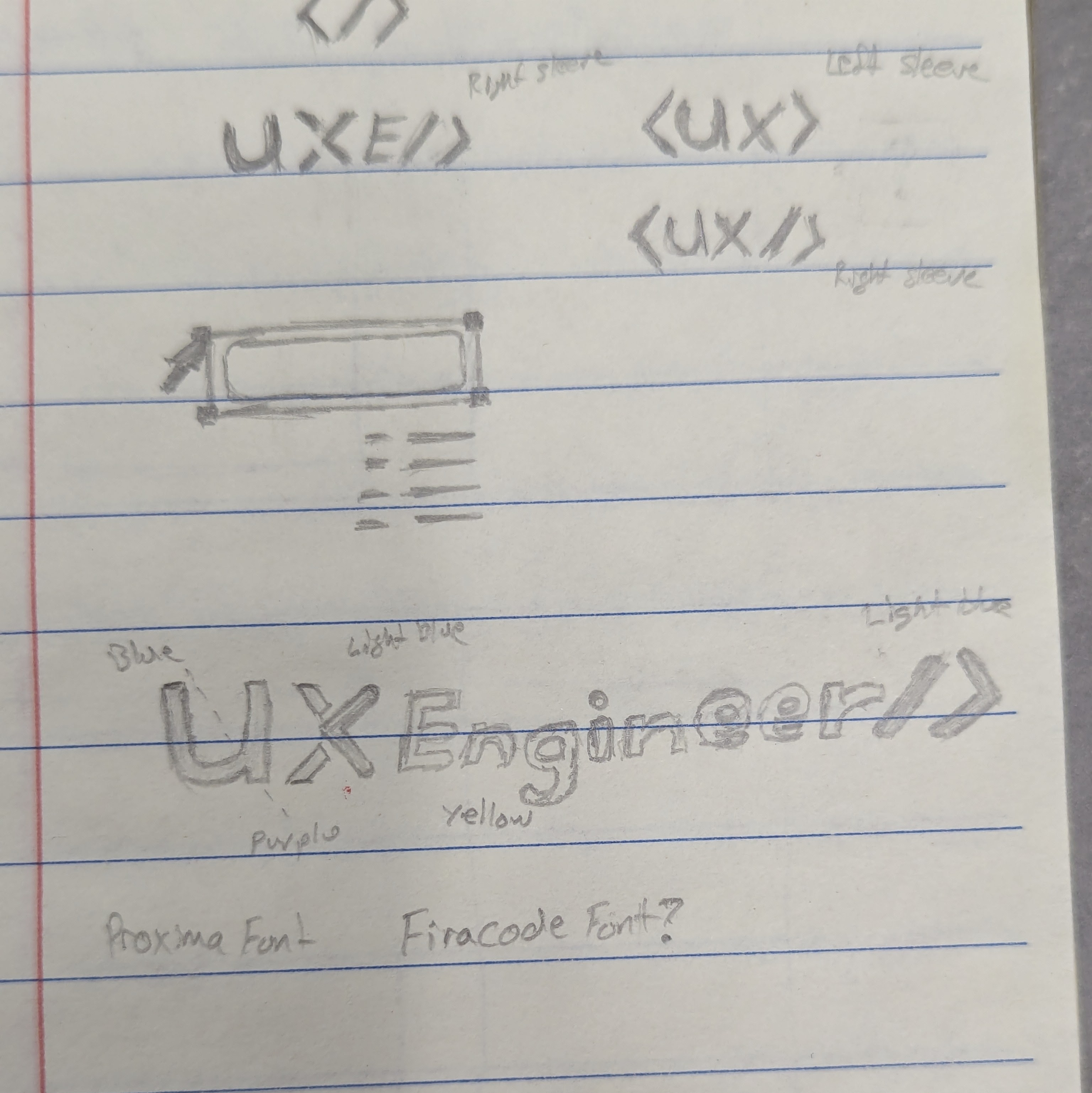 UX Engineer Wordmark Sketch